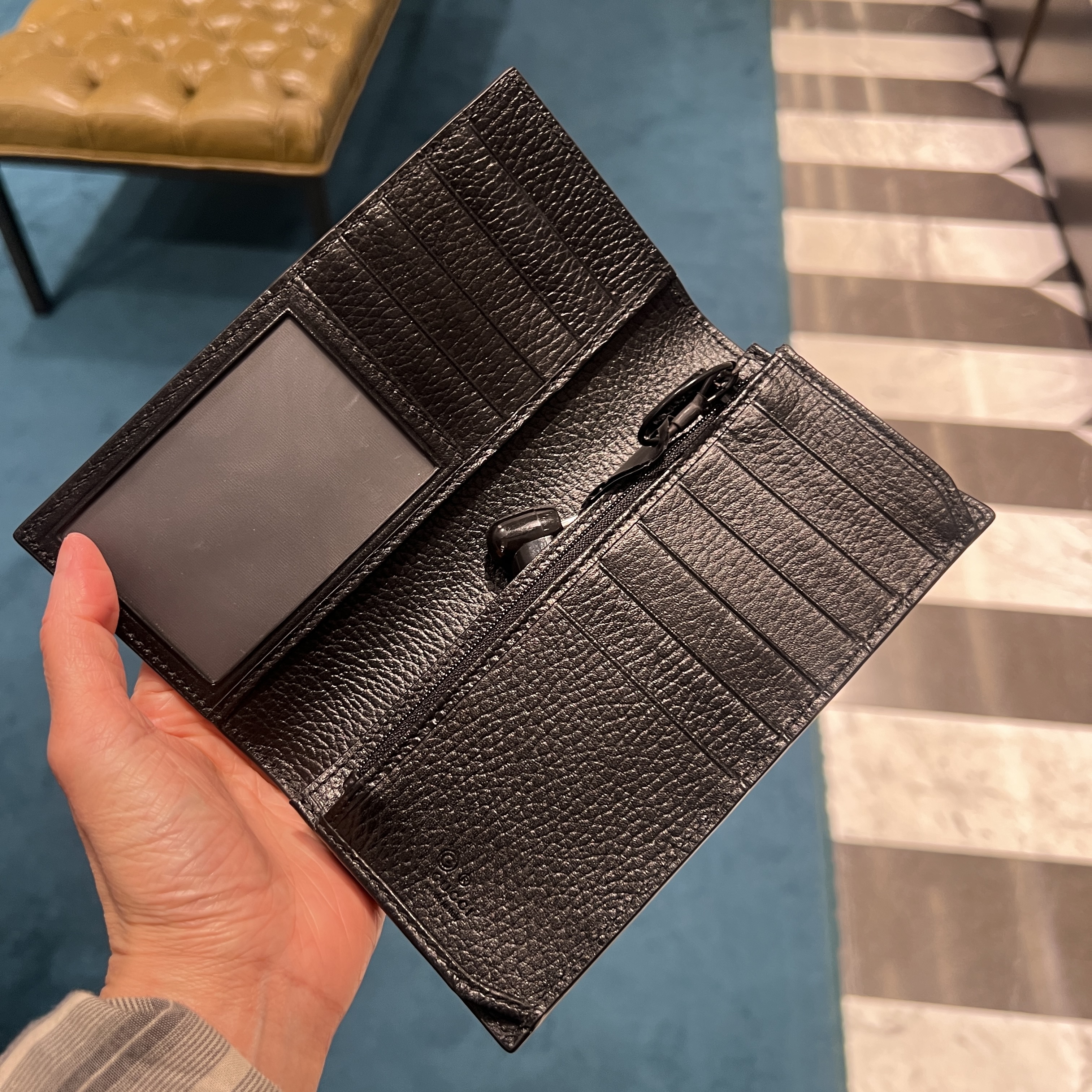 Gucci Dollar Calf  Men Long Wallet in black