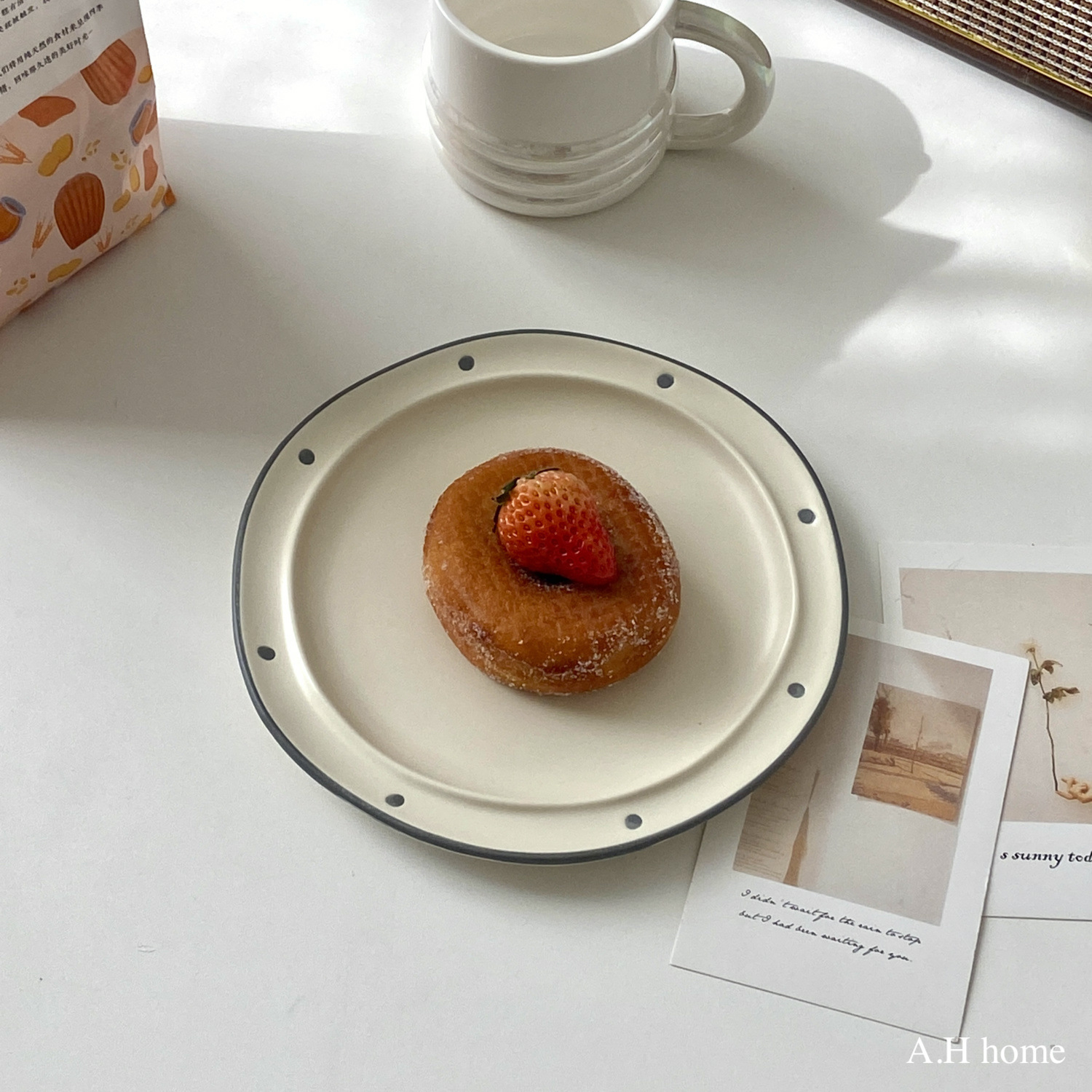 【ＡＨ595】韓國ins波點陶瓷盤