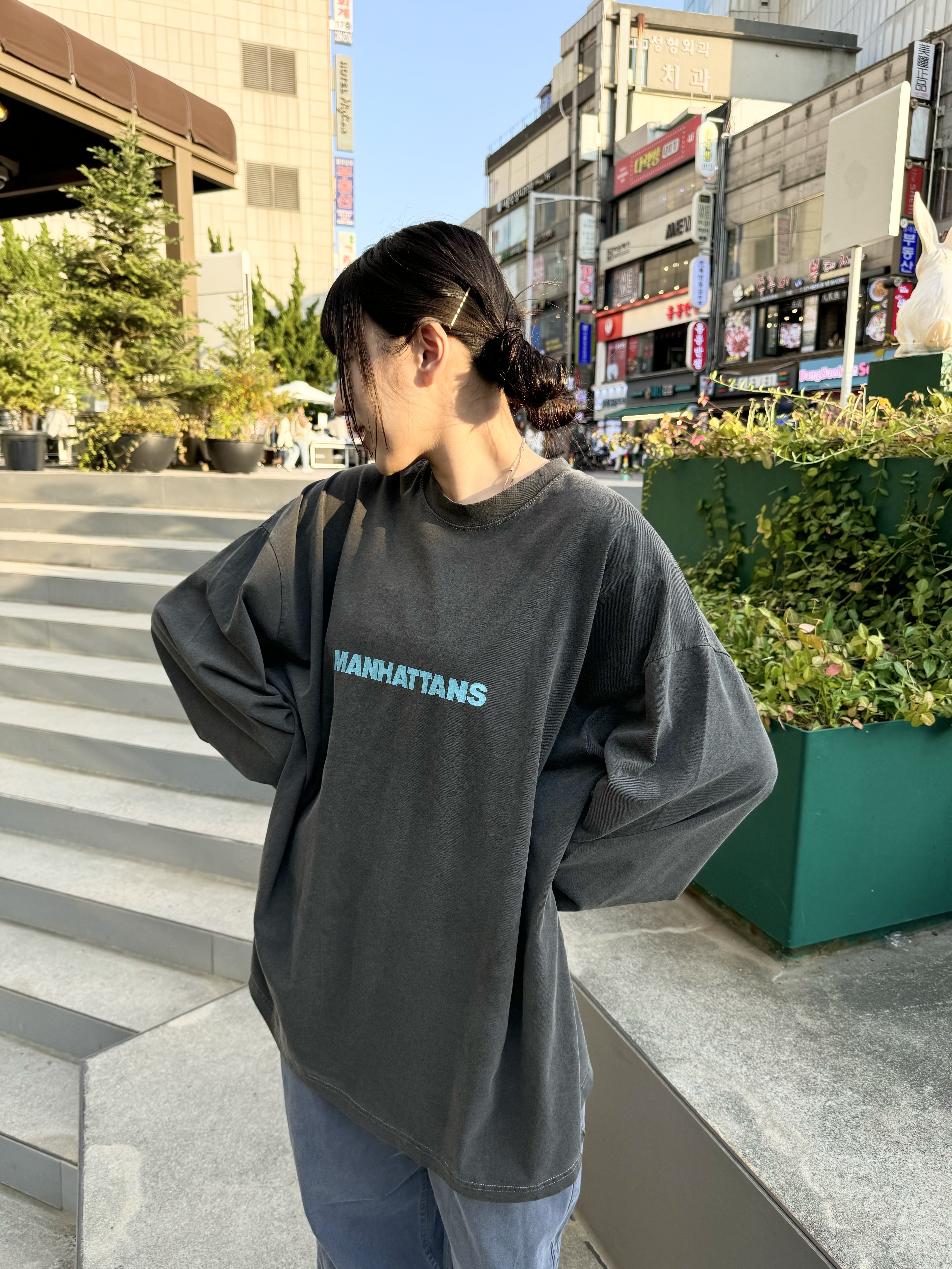 OVERSIZE撞色字TEE