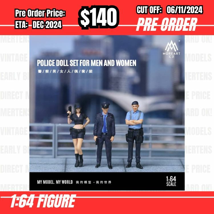 PO-$140 * Moreart * 1:64 Figure - Police Doll Set for Men and Women [OD31/10]