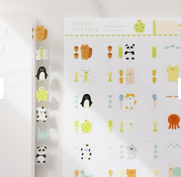 透明月份索引貼紙 動物|右手超人 臺灣