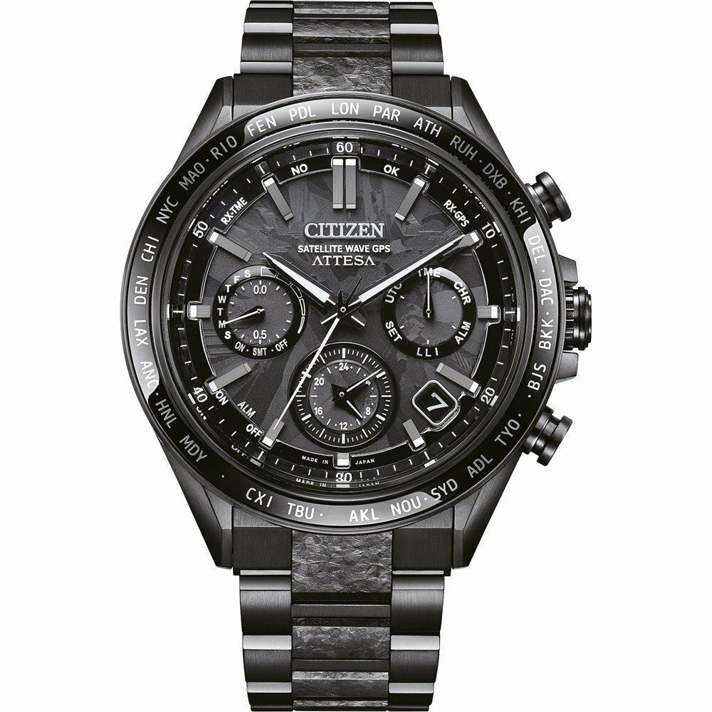星晨 Citizen Attesa Satellite Wave Limited Edition Black Dial Stainless Steel Watch CC4067-66E GPS 衛星對時系統, 光動能 限量版 超級鈦金屬 黑色錶盤不鏽鋼手錶
