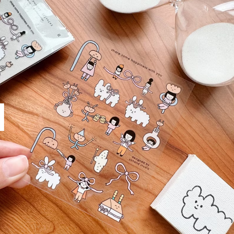 透明割型小貼紙 / 蝴蝶結｜右手超人 臺灣