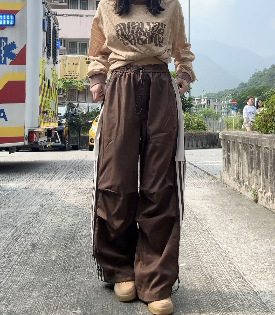 自肥!正索索料運動側拉褲