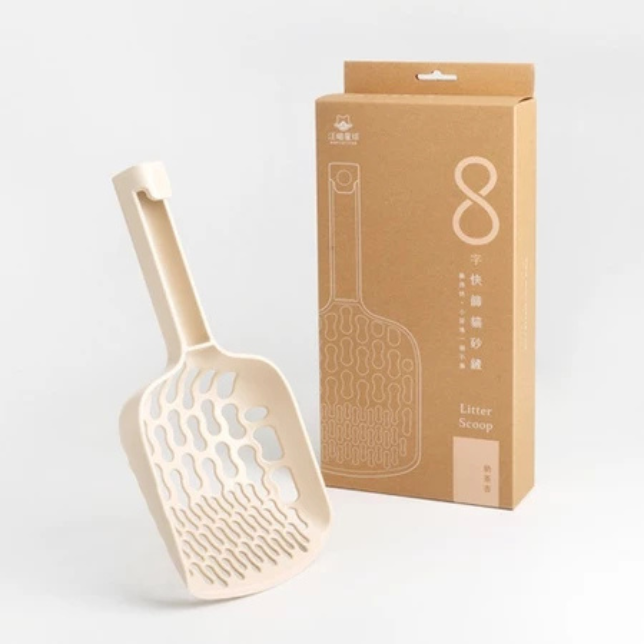 汪喵星球｜豆腐砂專用．專利 8 字快篩貓砂鏟－奶茶杏