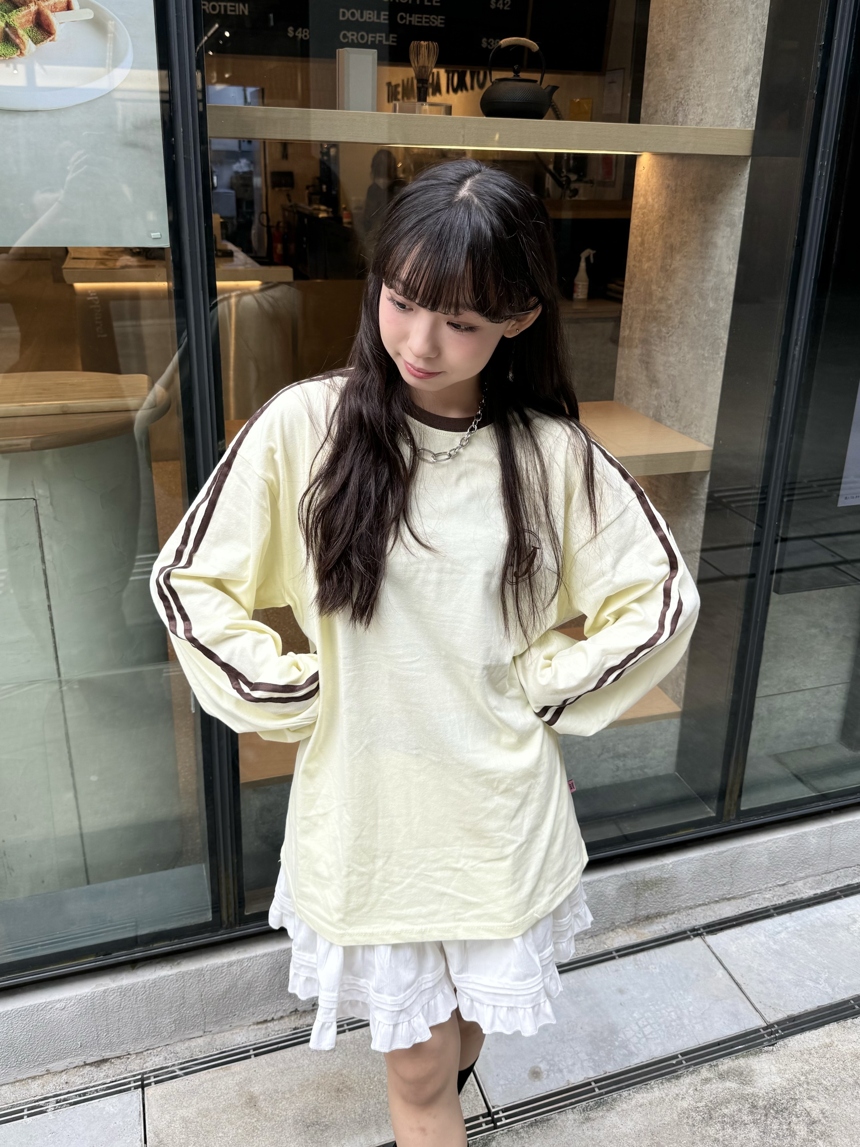 拼色兩間oversize Tee