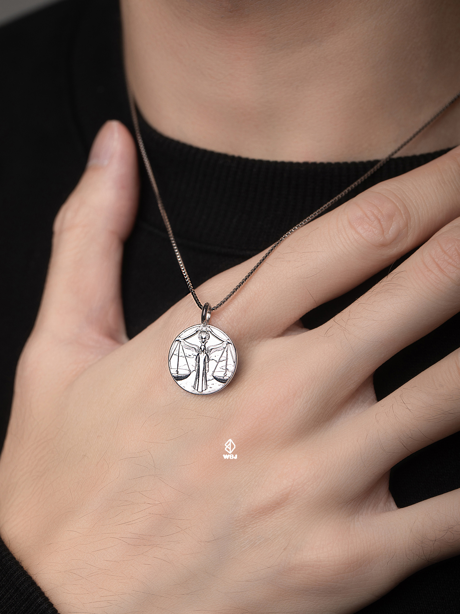 WBJ 十二星座復古純銀吊墜