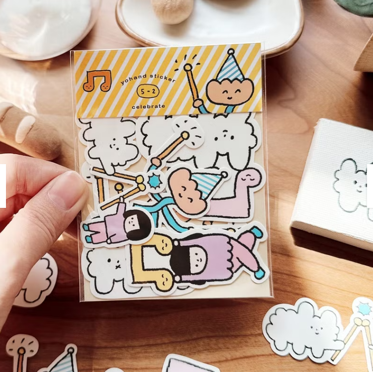 YOHAND Waterproof medium stickers celebrate
