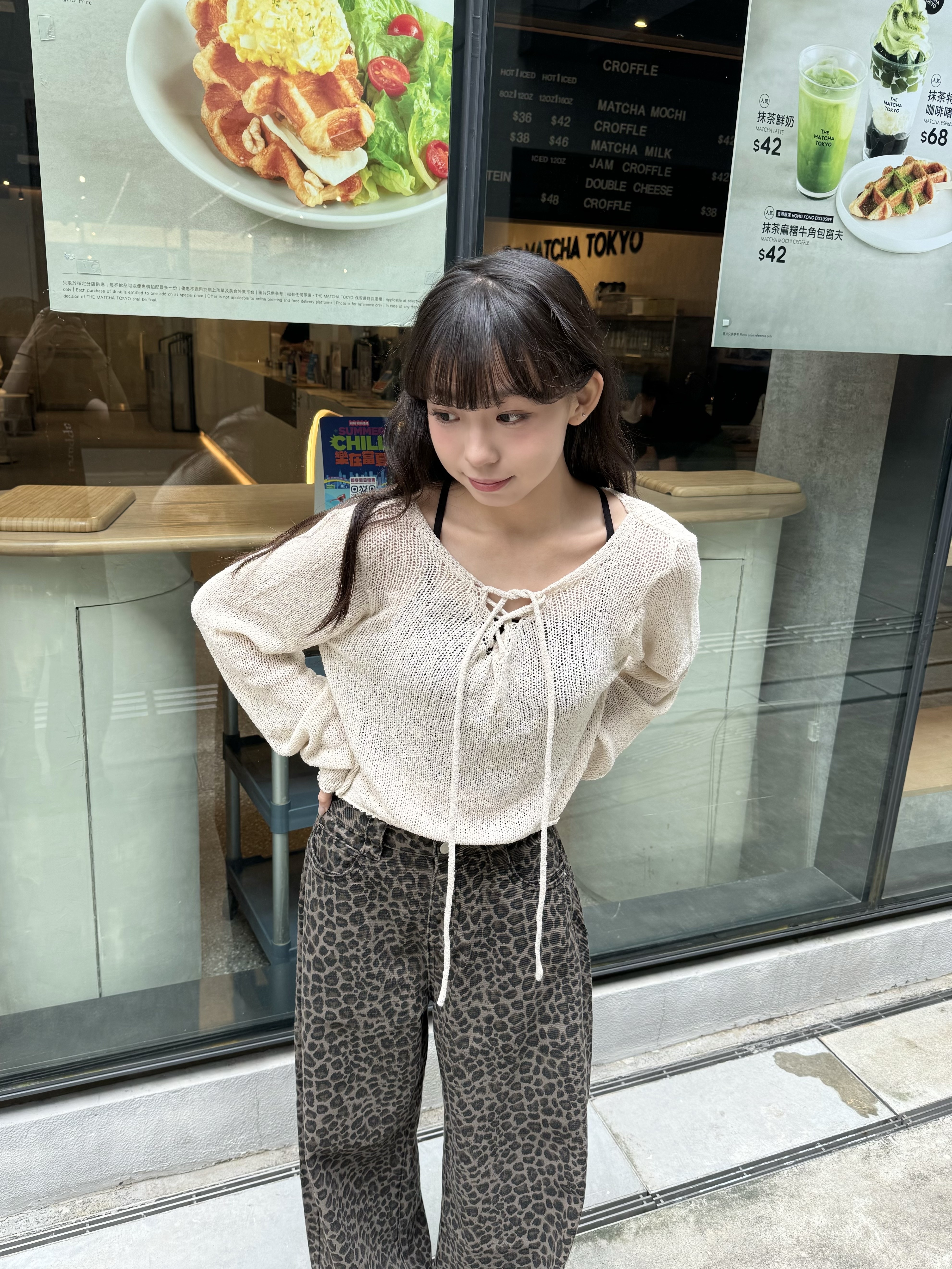 [3色入 ]百搭薄針織交叉寬鬆TOP( Beige / Grey)