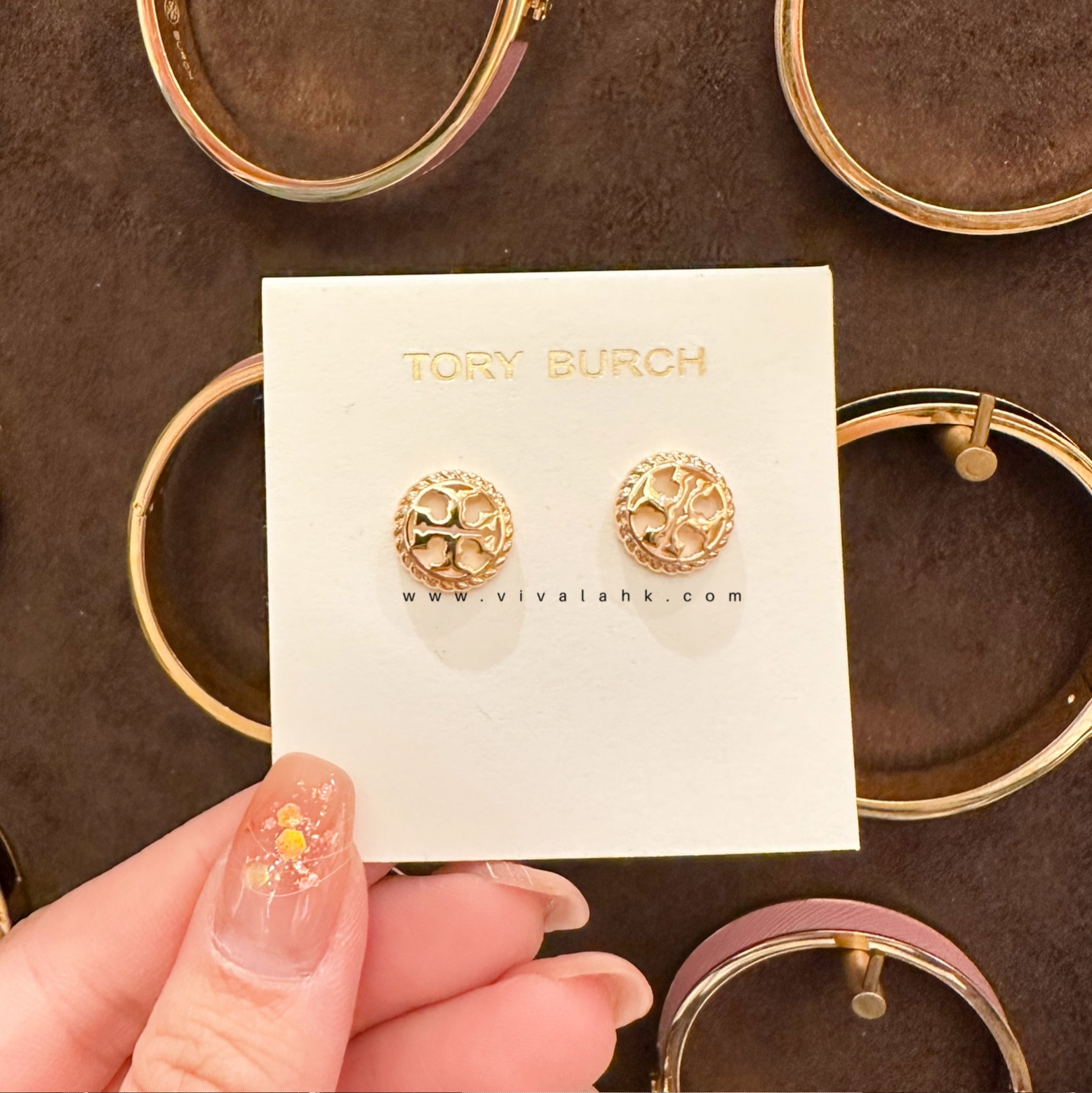 Tory Burch - Rope Logo Stud Earrings (136618)