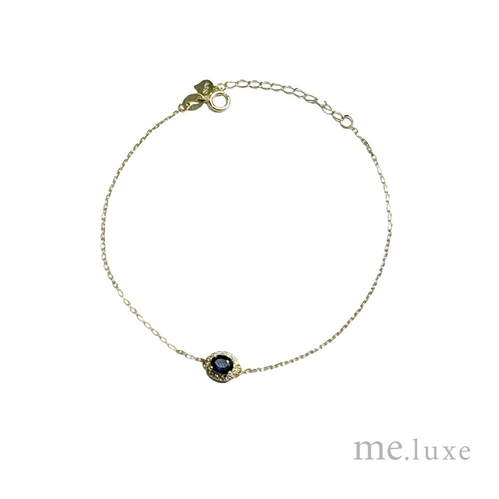 【me.luxe】K18藍寶5分鑽石手鍊