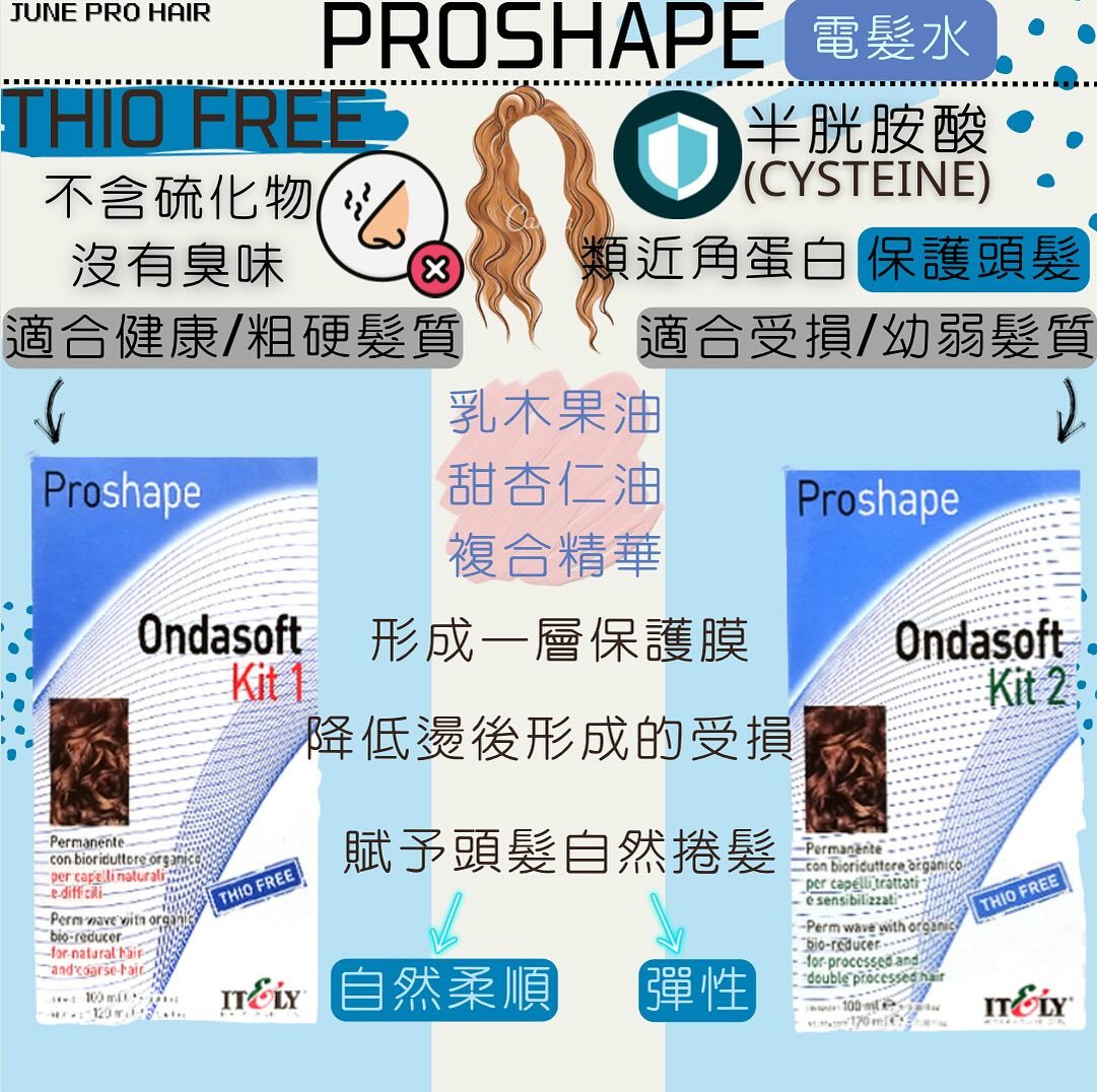 Proshape Ondasoft Thio Free 有機燙髮水 100ml+120ml