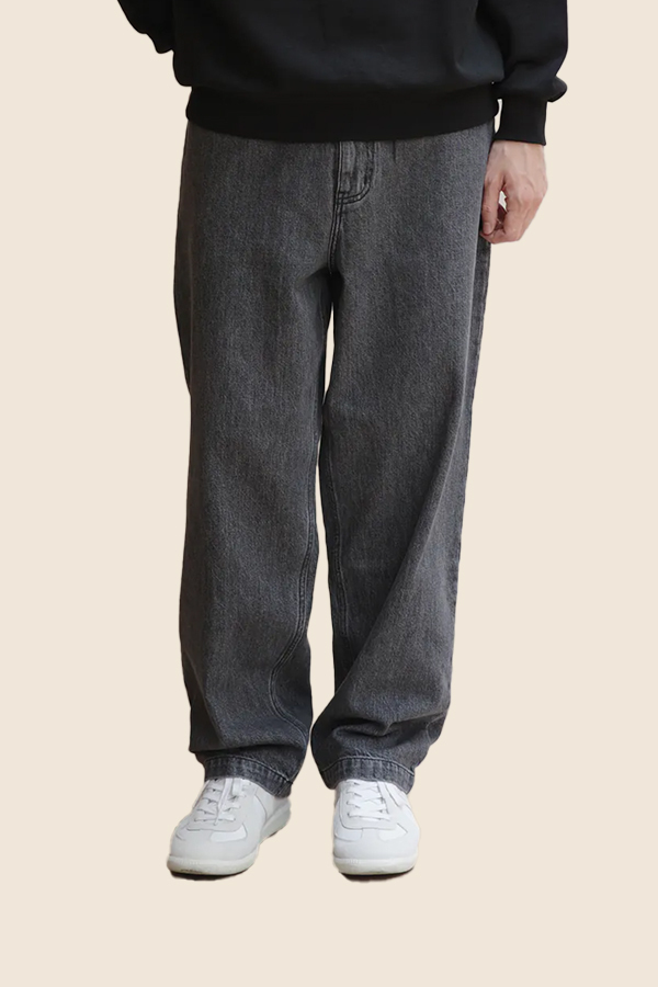 FARAH -  BAGGY 牛仔褲（深灰）