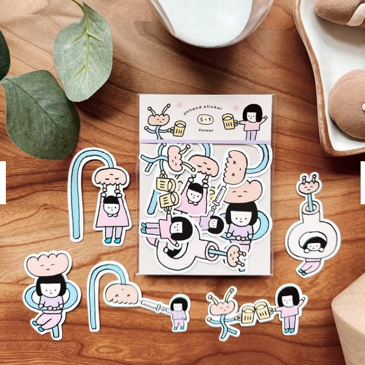 YOHAND Waterproof medium stickers small flower friend
