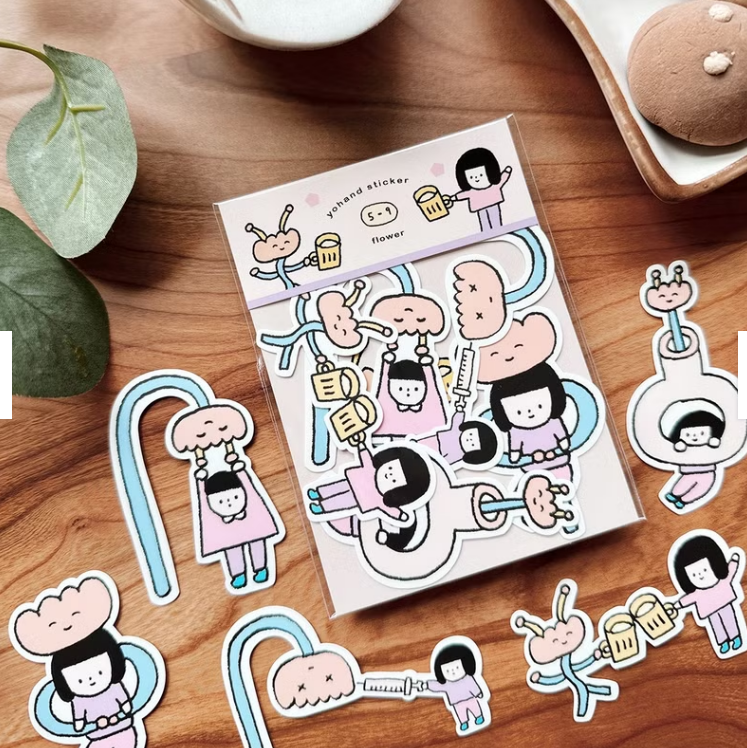 YOHAND Waterproof medium stickers small flower friend