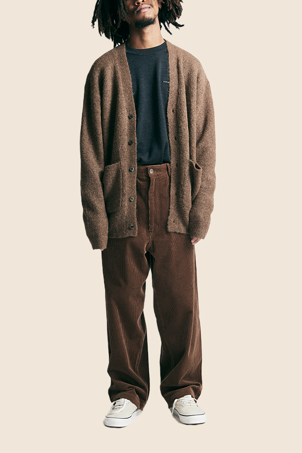 FARAH - MOHAIR 針織開襟外套 （深棕色）