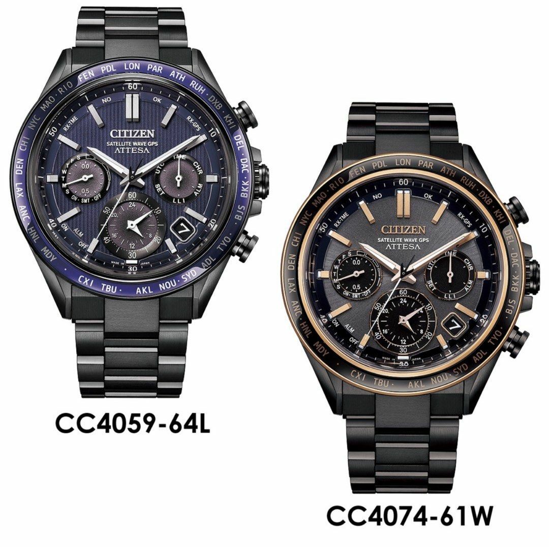 Citizen 星辰 Attesa Black CC4074-61W / BLUE CC4059-64L Titanium GPS Satellite eco-drive Radio Watch Dual Direct Flight CC4074-61W / CC4059-64L GPS 衛星生態驅動無線電手錶