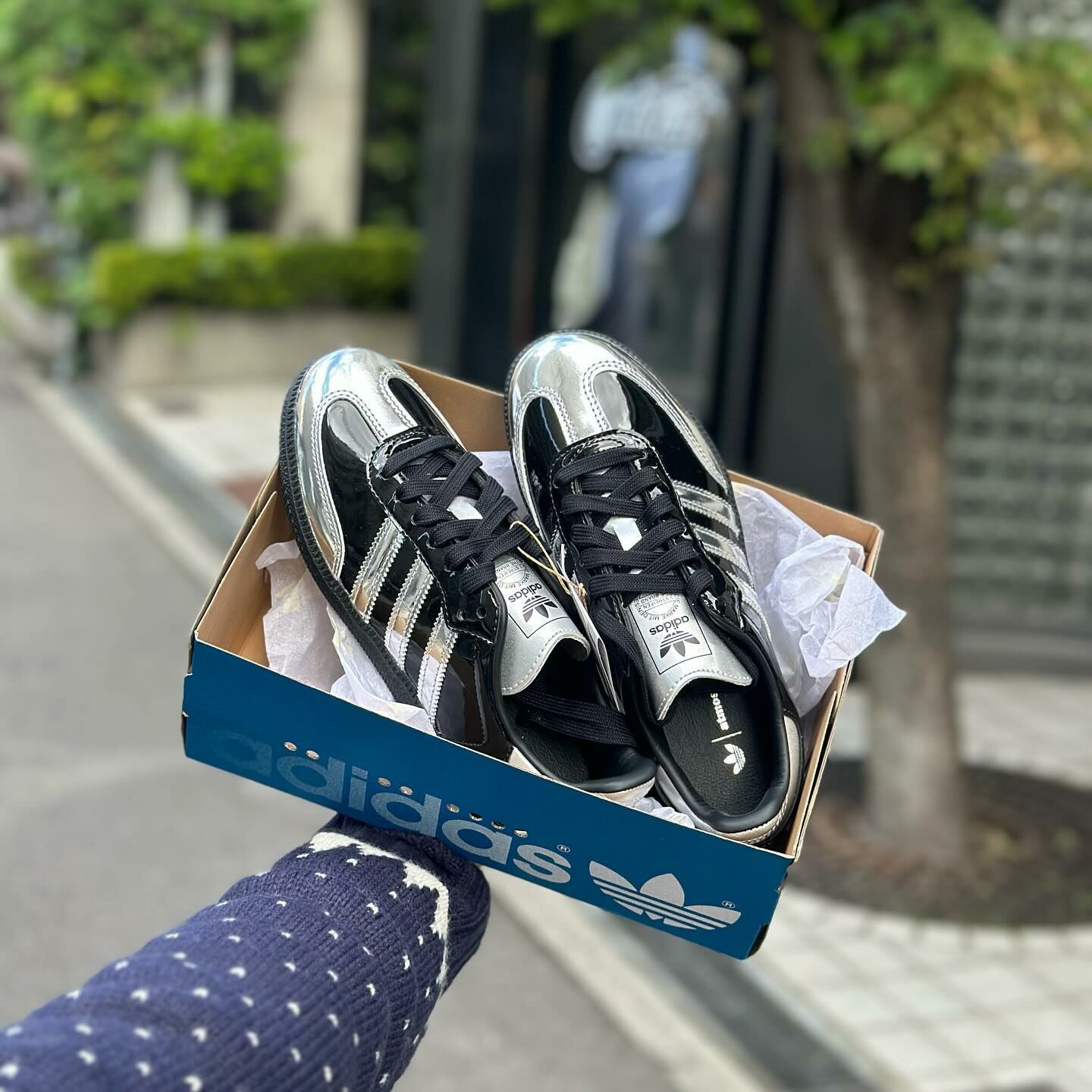 Adidas Originals Samba X Atoms "Tuxedo"日本限定 黑銀 銀色 漆皮 復古鞋 IH5489