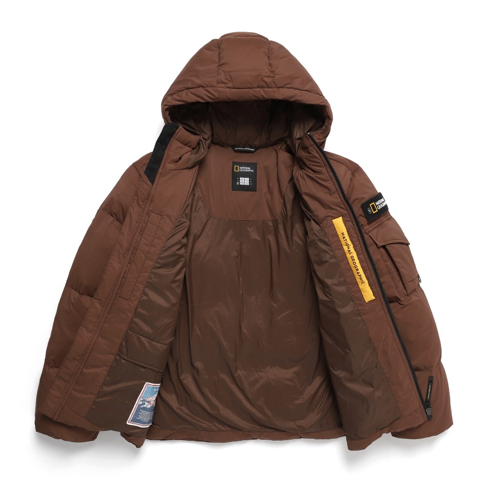 Unisex GOLDEN MOLE Hooded Down Jacket - BRICK