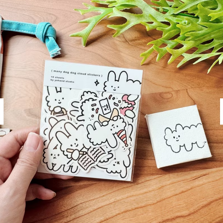 YOHAND Waterproof medium stickers special dog cloud