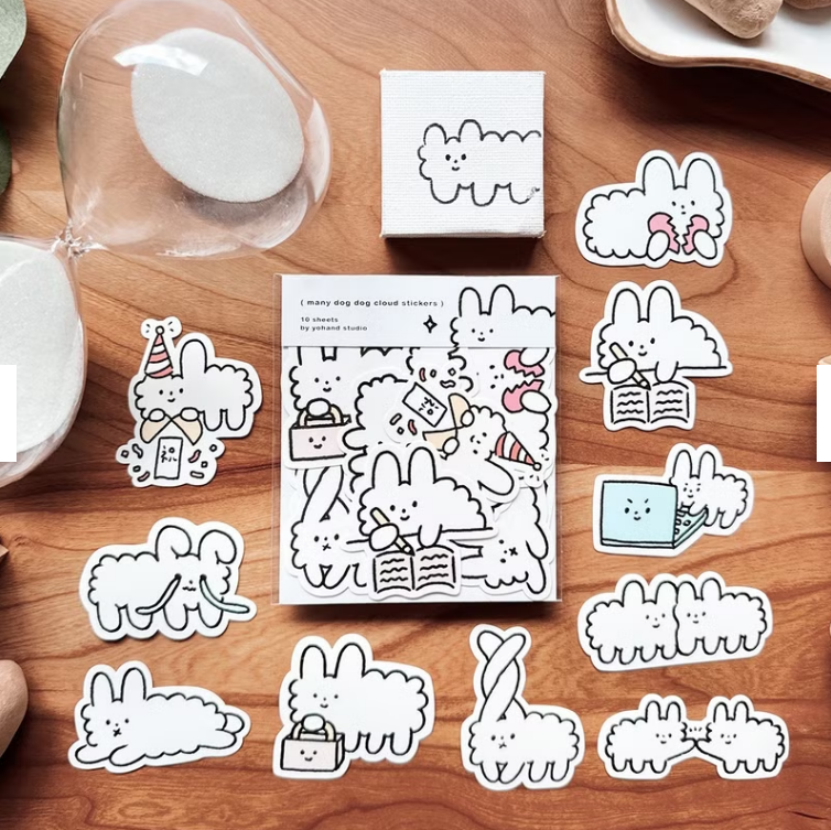 YOHAND Waterproof medium stickers special dog cloud