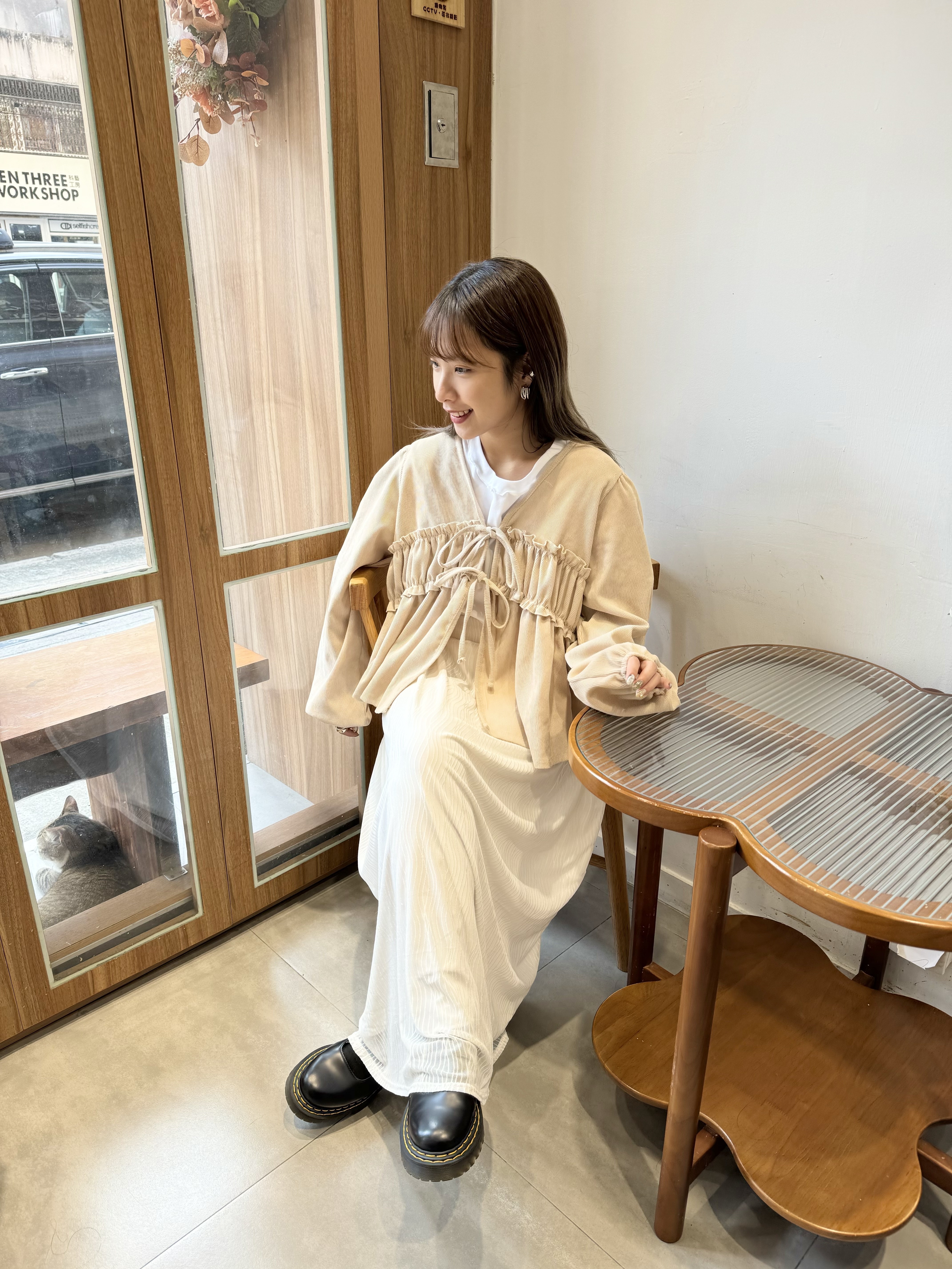 燈心絨百摺ribbon外套