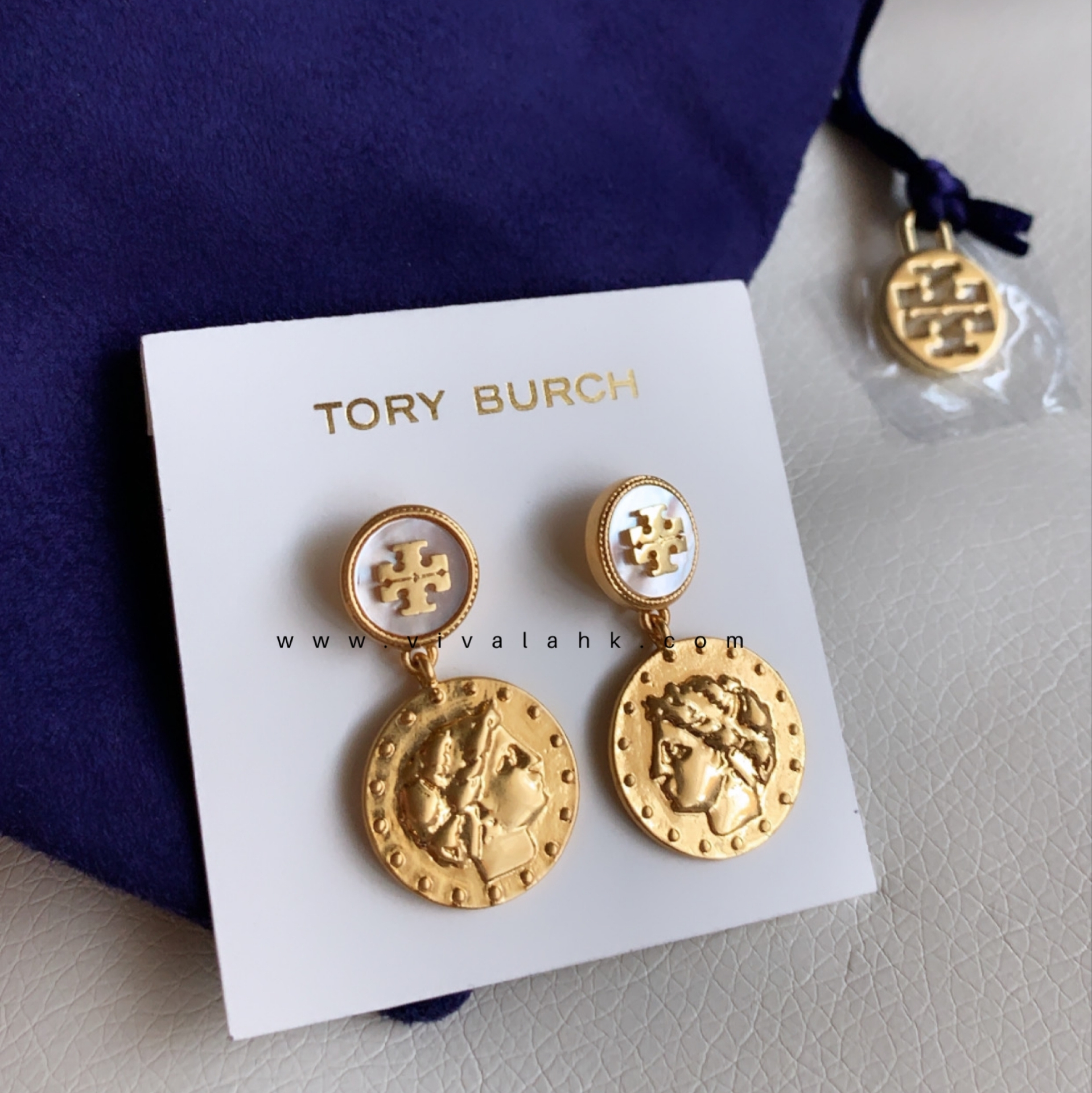 Tory Burch - 硬幣吊墜耳環 (64648)