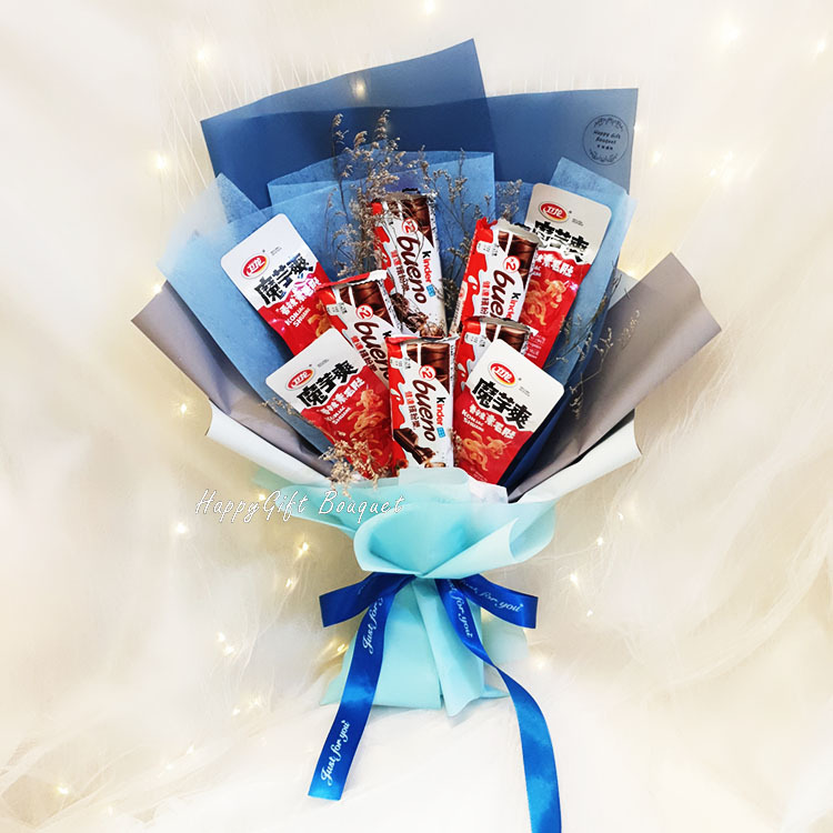 魔芋爽繽紛樂巧克力花束,小學生最愛的零食,零食花束,Spicy Shredded Konjak in Vinegar-snack-bouquet