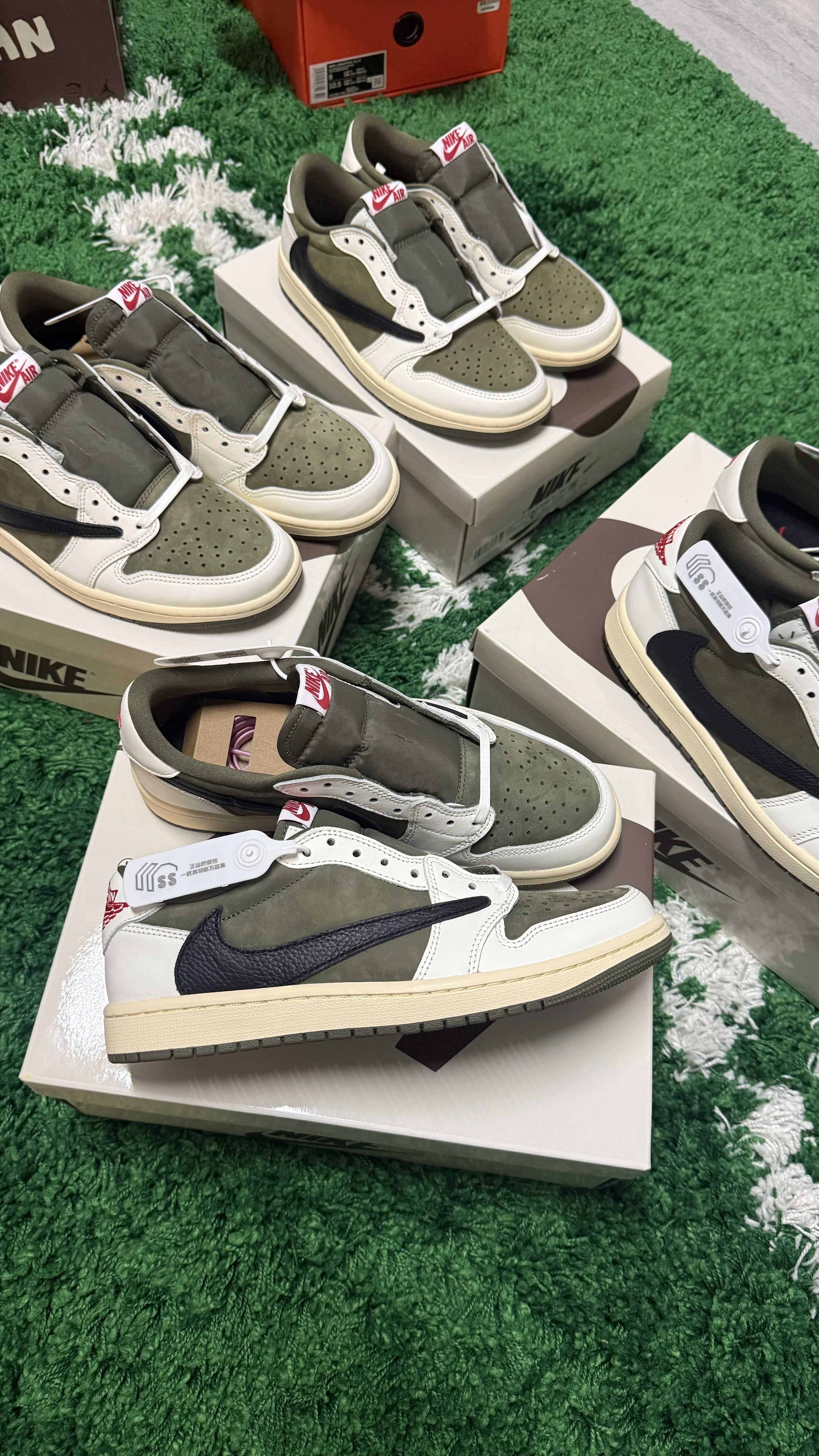 Travis Scott x Jordan Air Jordan 1 Low OG "Medium Olive" 倒鈎8.0 低筒 復古籃球鞋 男女同款 米綠