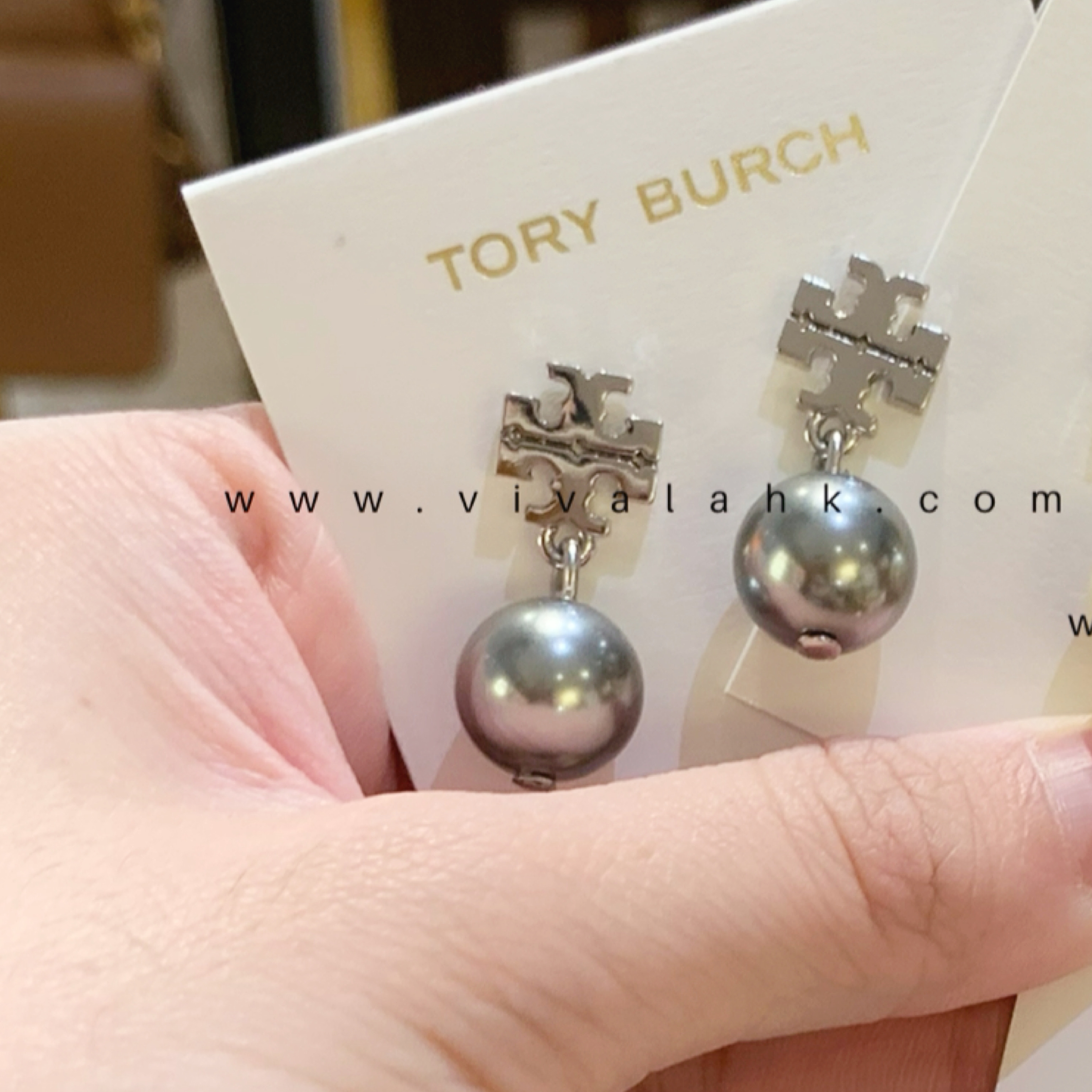Tory Burch - Logo 珍珠吊墜耳環 (48298)