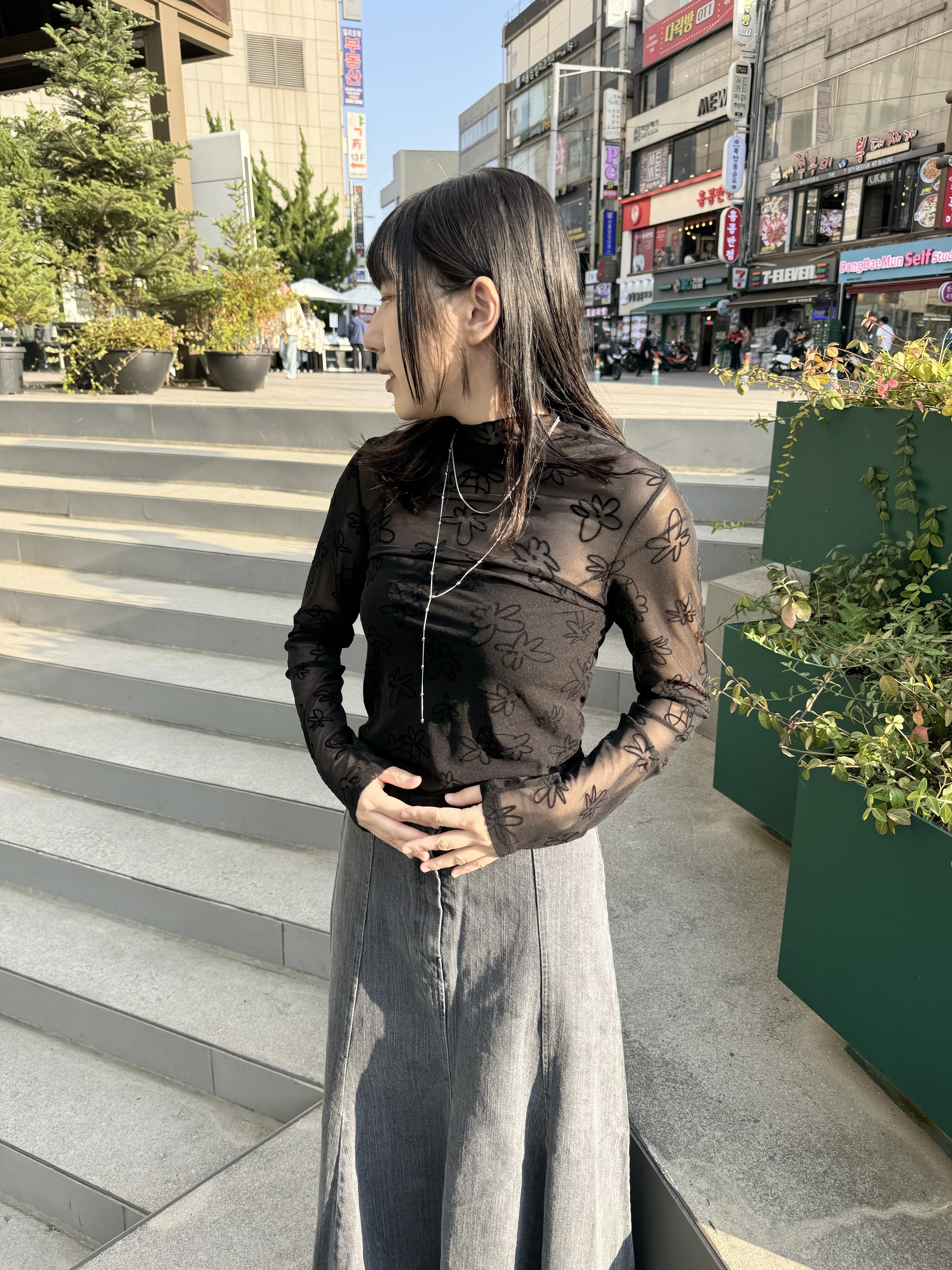 立體絨花花紗紗inner