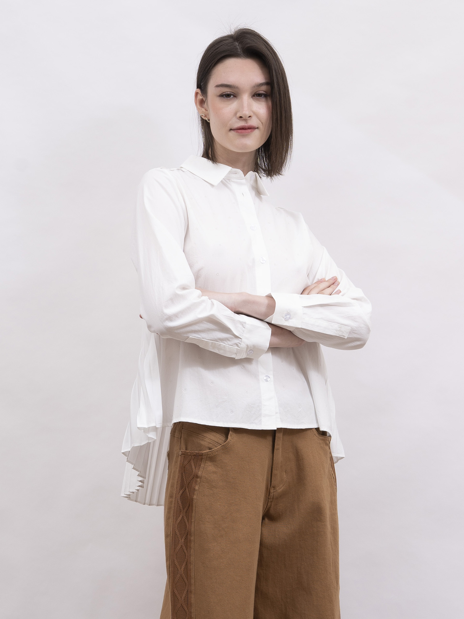 mi-tu 閃石百褶恤衫