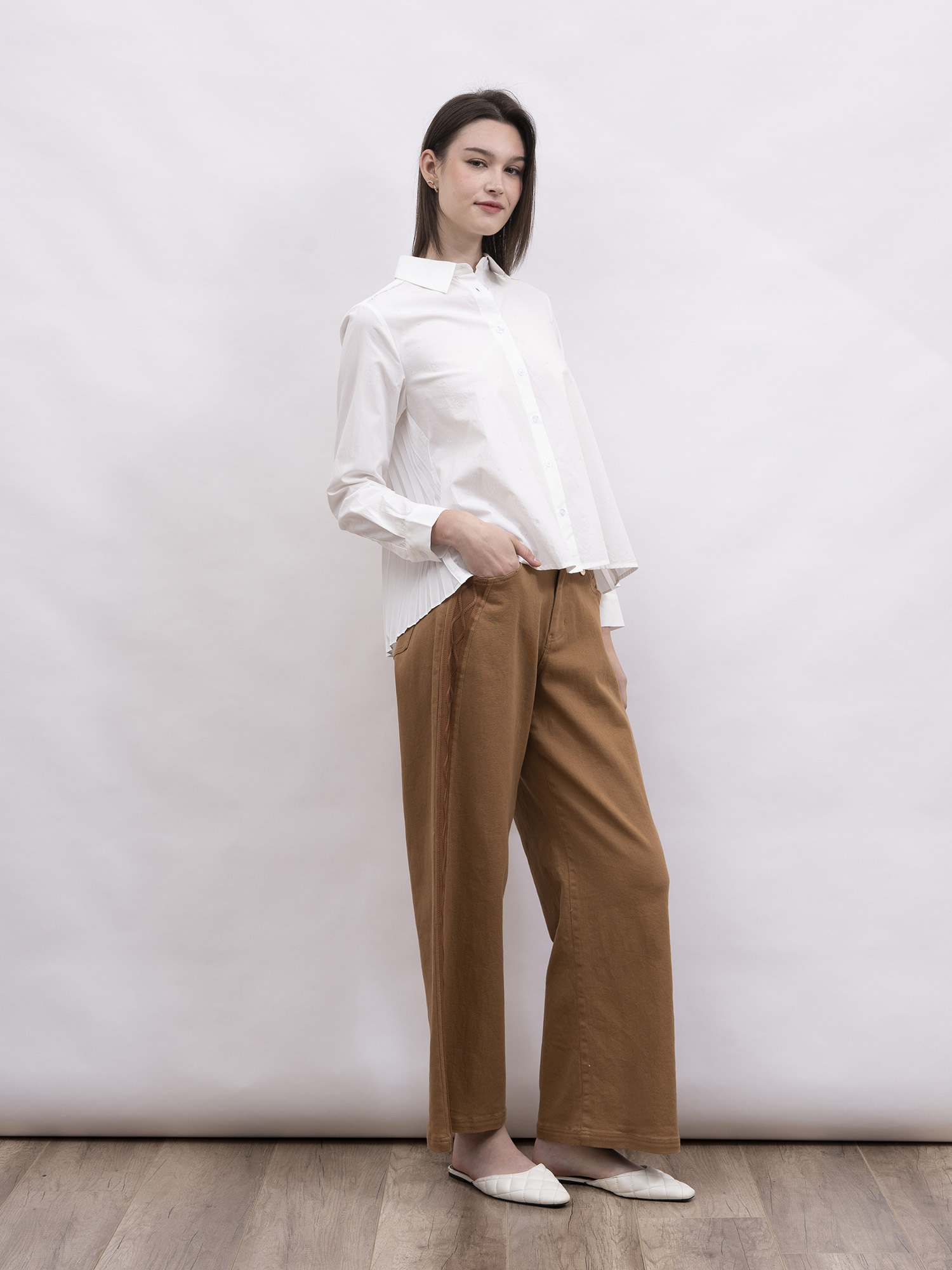 mi-tu 閃石百褶恤衫