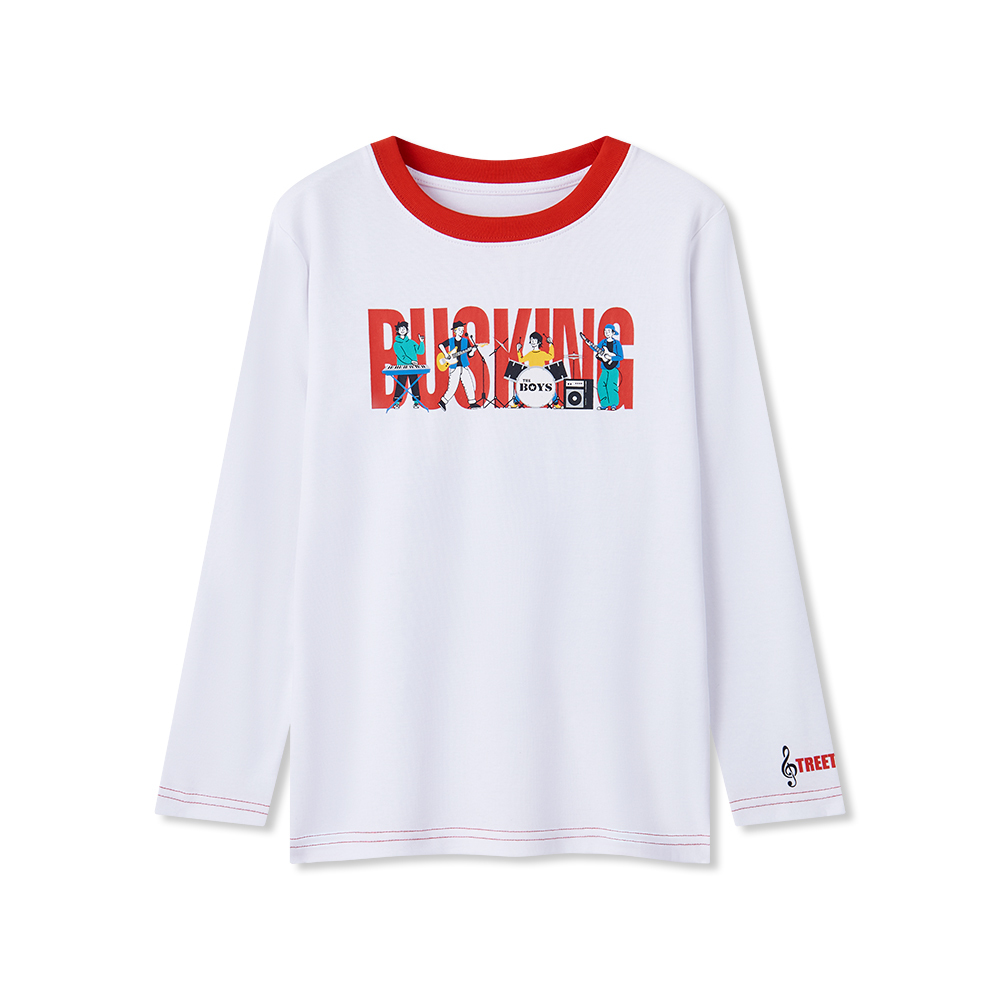 男童長袖印花T恤