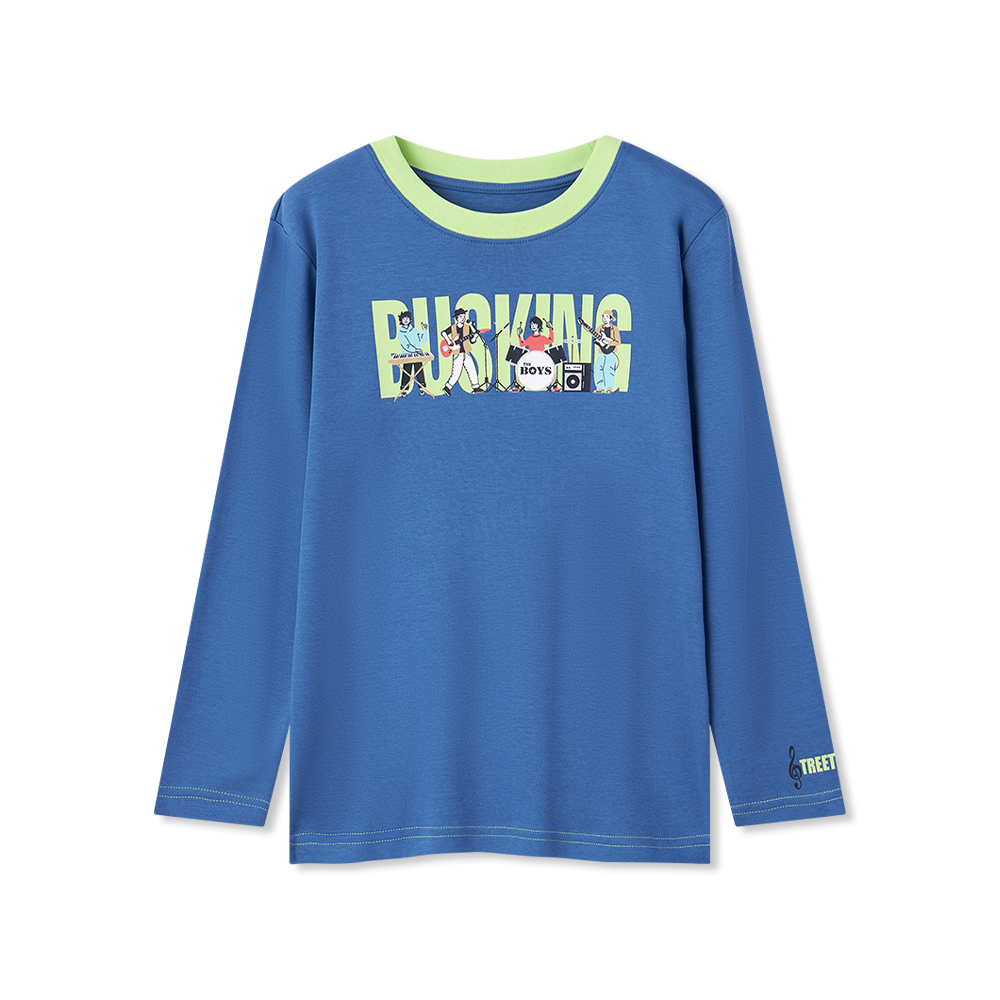 男童長袖印花T恤