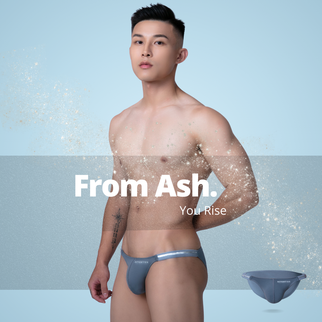 【亞瑟灰】極澀系高衩三角內褲