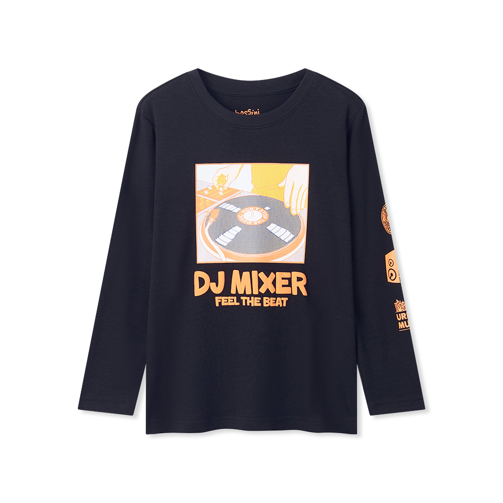 男童長袖印花T恤