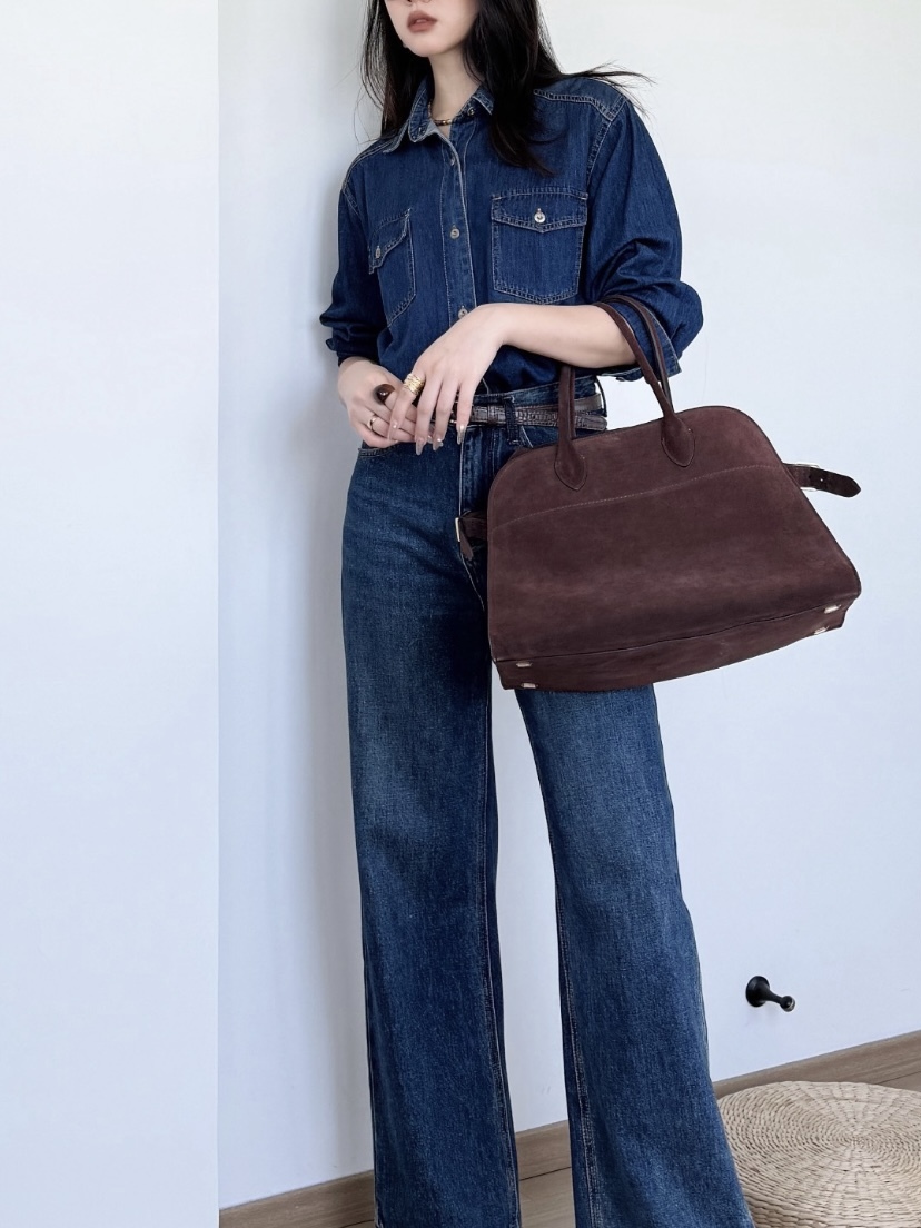 THE ROW Soft Margaux 15 絨面革手袋