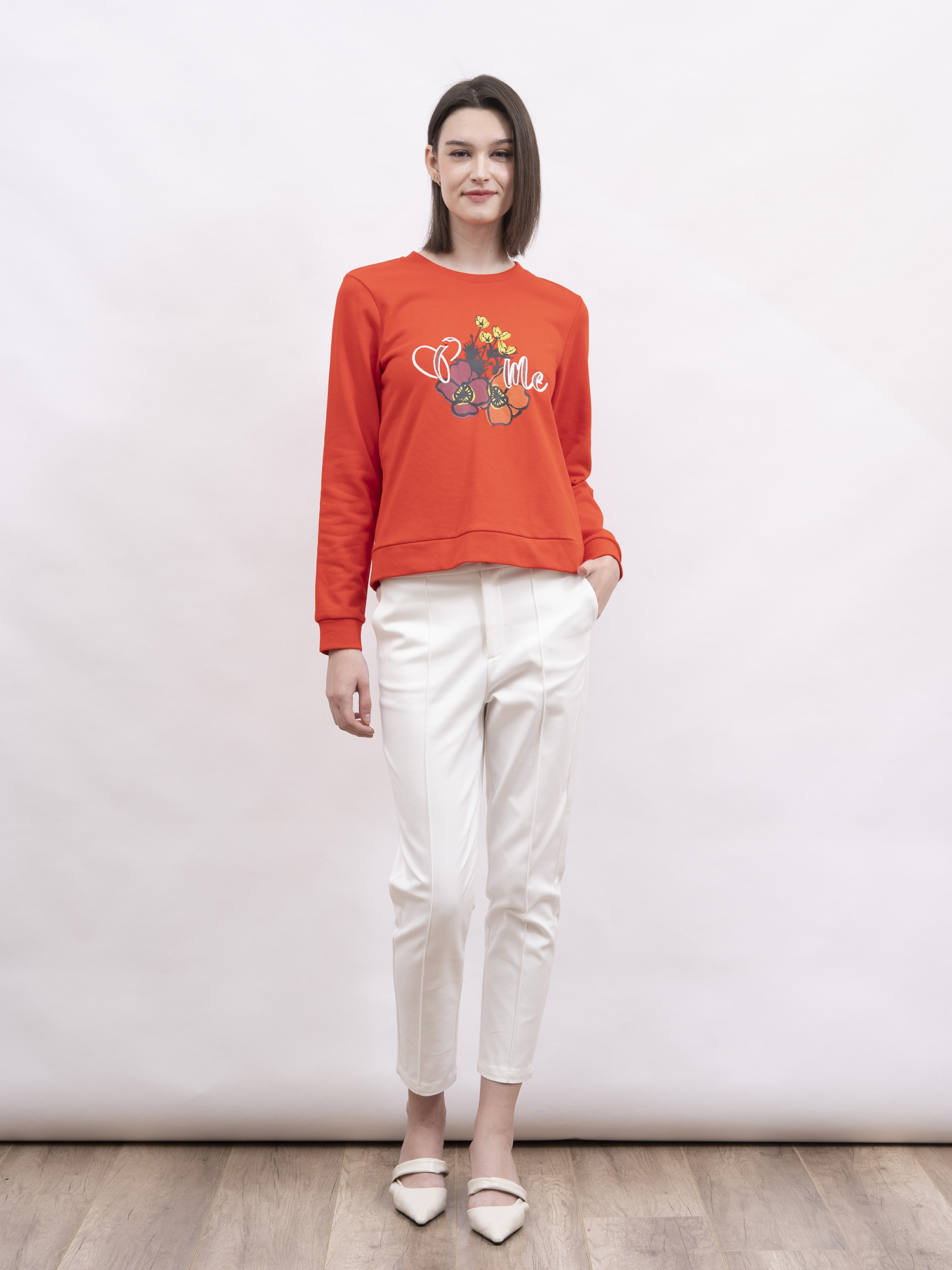 mi-tu 印花圓領衛衣