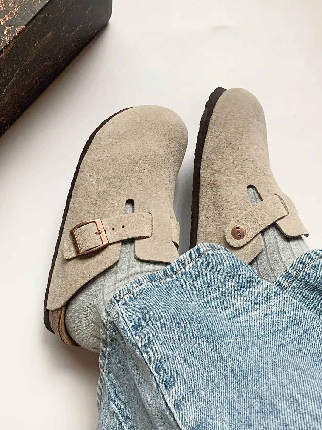 JEEP 吉普 勃肯鞋 拖鞋 懶人鞋 麂皮 男女鞋 大地色系 / 預購