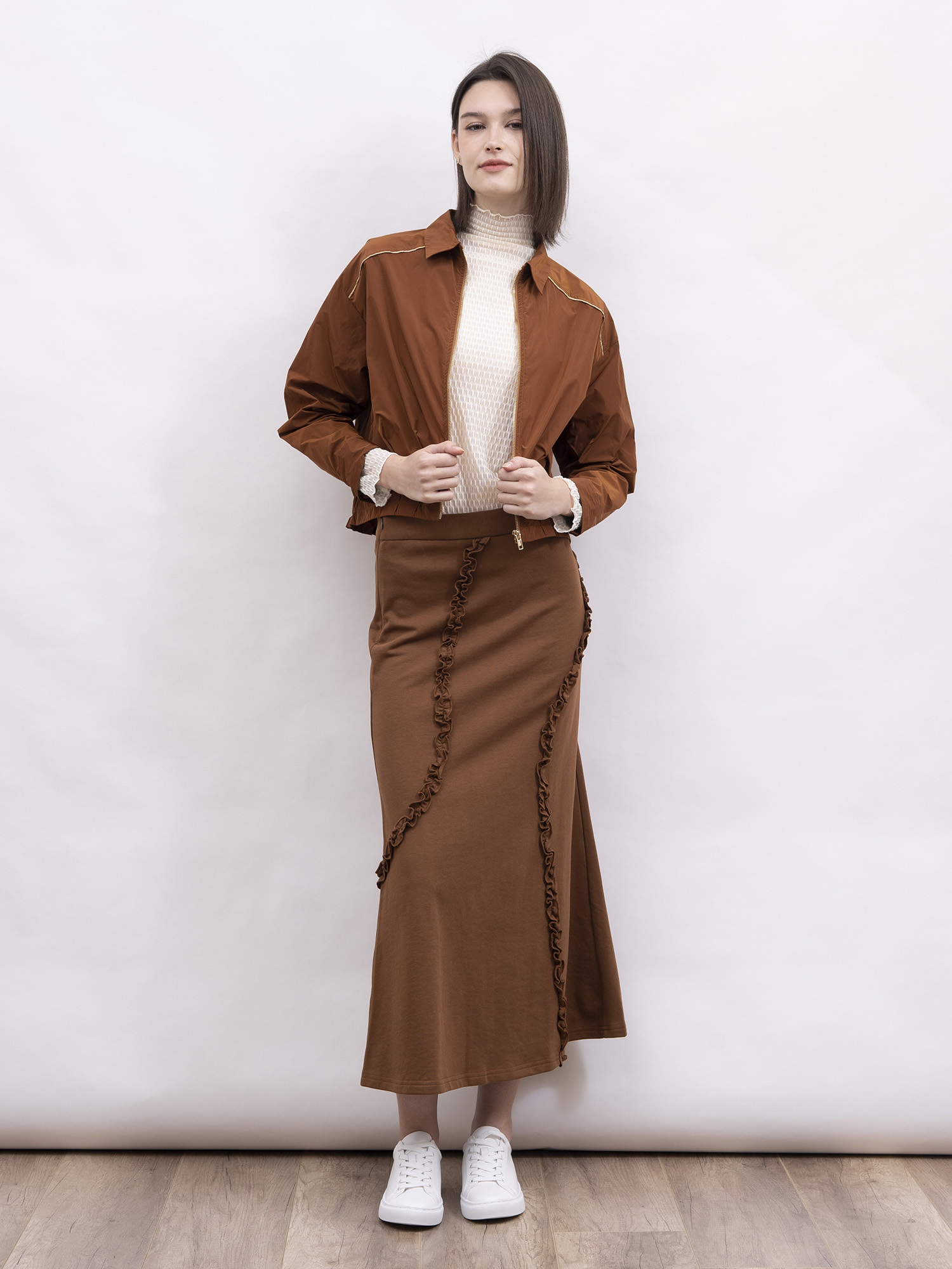 mi-tu 荷葉邊半身長裙