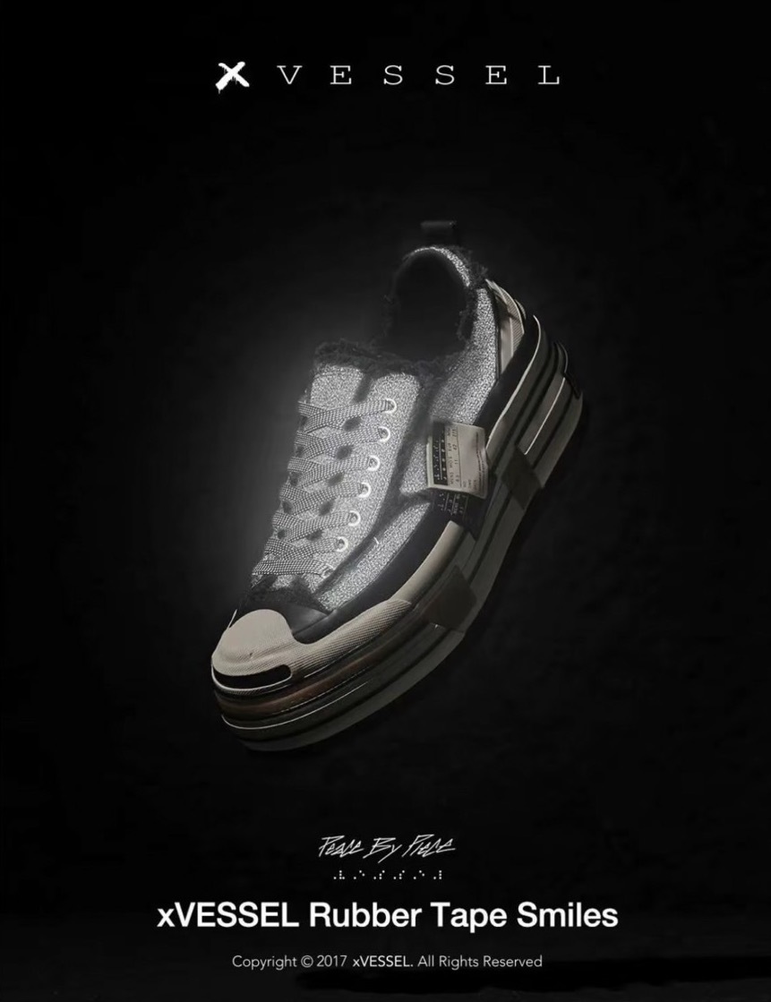 【Focus Store】預購 Xvessel Rubber Tape Smile “Reflective Black" 3M反光 V笑鞋 F24X56B