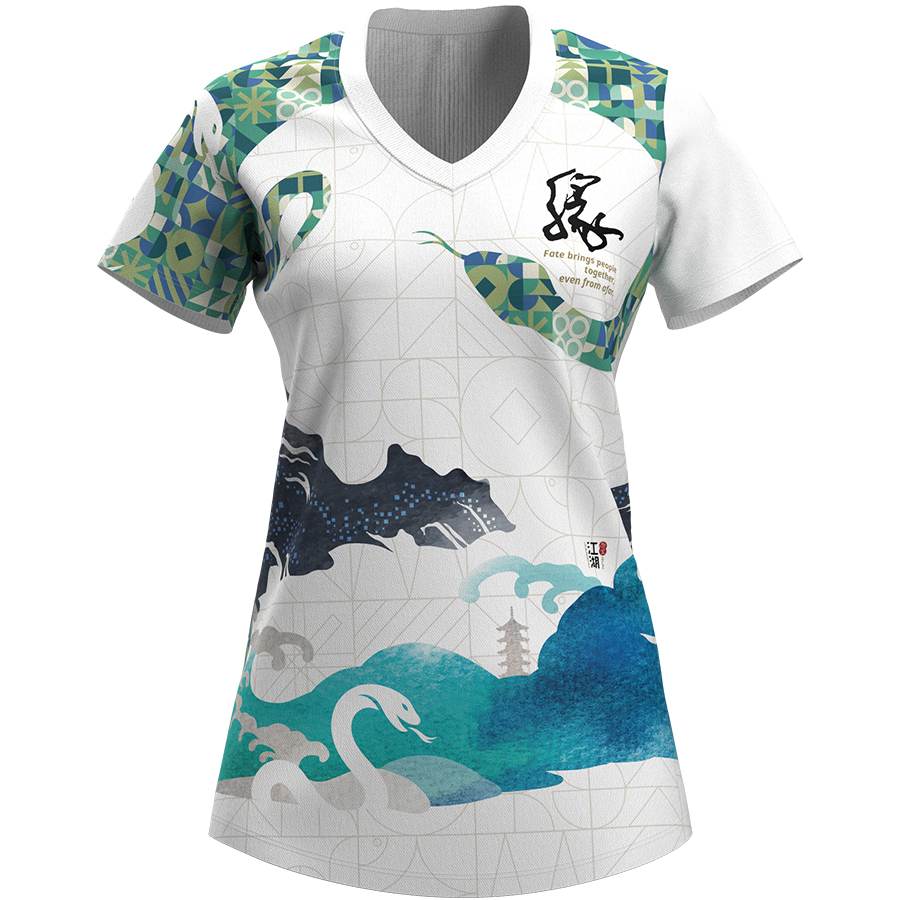 江湖跑堂《蛇緣》運動跑服︱女版 青碧