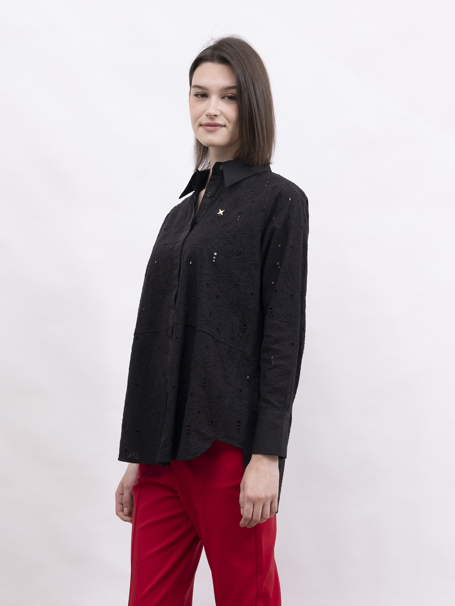 mi-tu 蕾絲寬鬆長袖恤衫