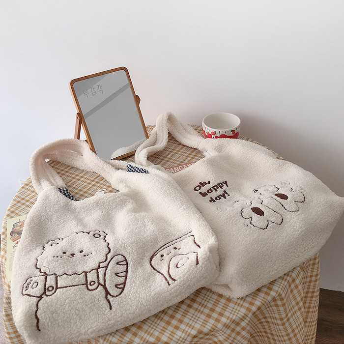 《10311》羔羊絨小熊款大購物袋(僅包包)