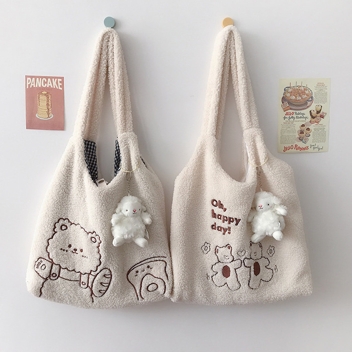 《10311》羔羊絨小熊款大購物袋(僅包包)