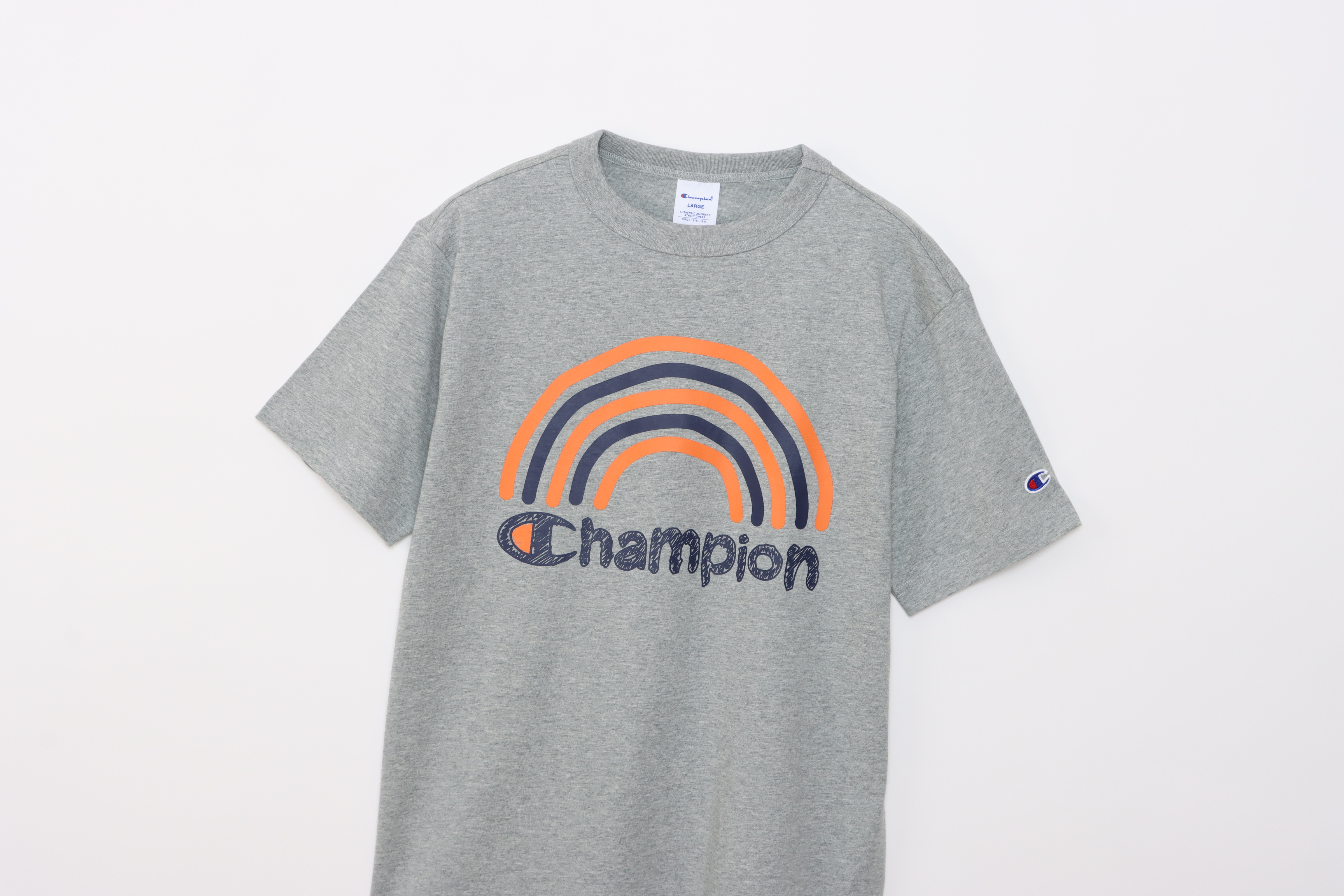 男款 BASIC 手繪印花 短袖TEE-灰色（C3-A302-070）