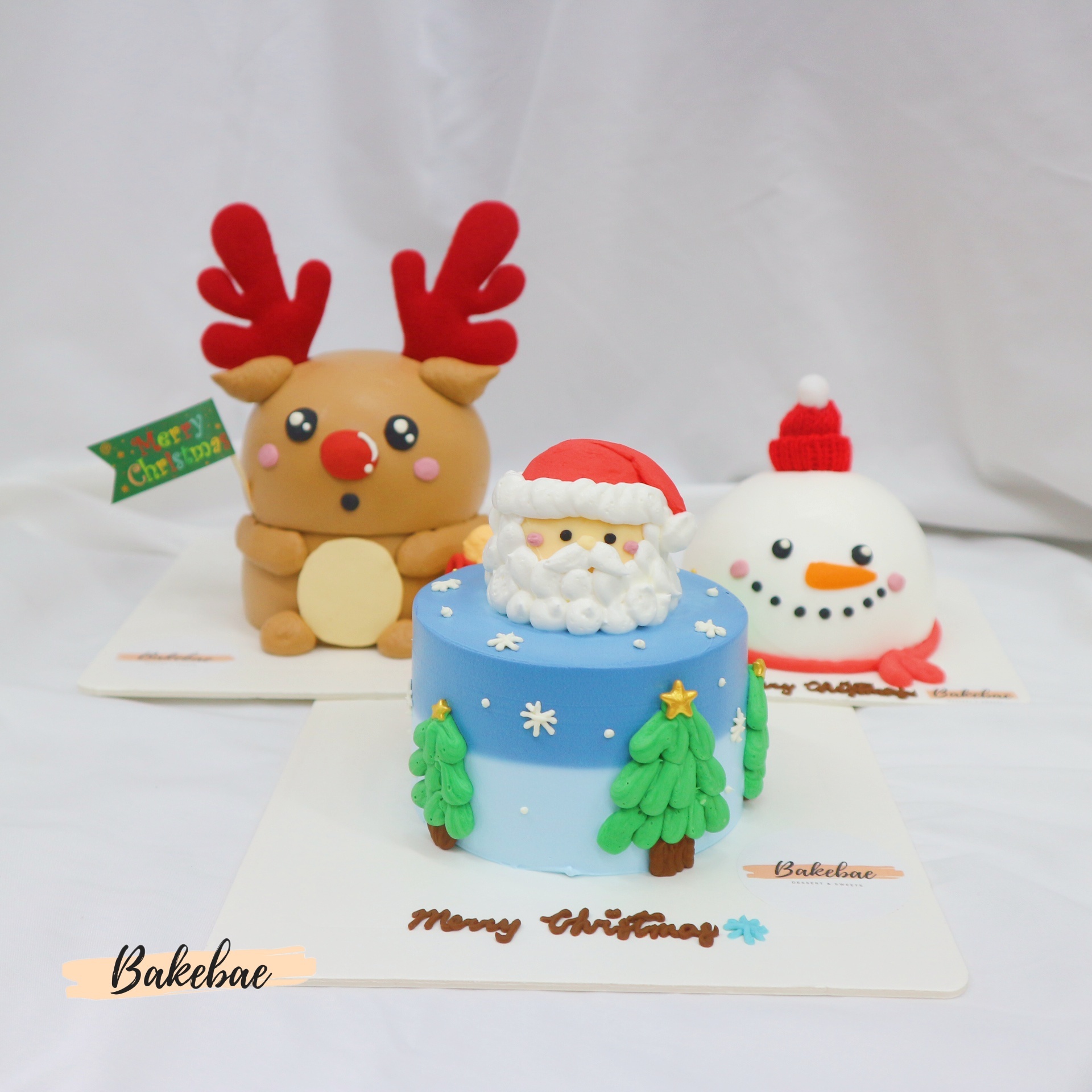 聖誕蛋糕 - 立體禮物小鹿