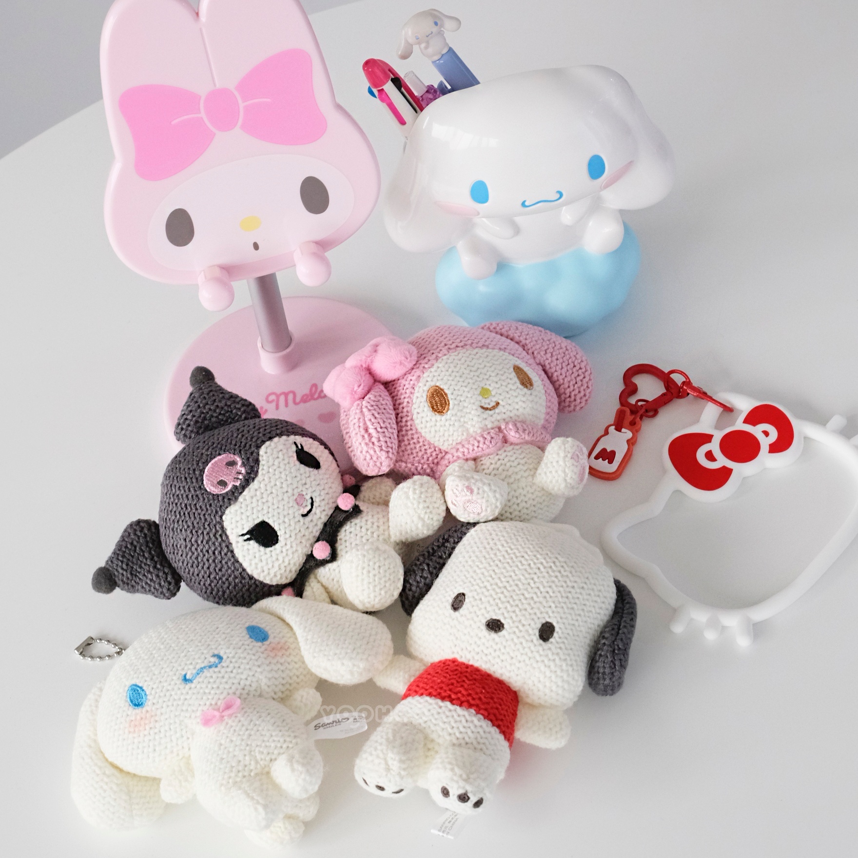 現貨┃日本 三麗鷗 KITTY 大耳狗 庫洛米 美樂蒂 歐拉夫 布丁狗 帕恰狗 針織吊飾