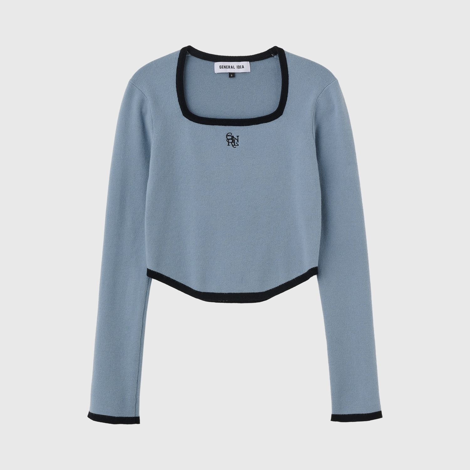 [GENERAL IDEA] SUPERFINE WOOL CONTRAST SQUARE NECK PULLOVER